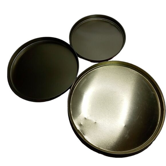 Vintage Christmas Santa Nesting Metal Tins Teddy Bear Plaid Retro Holiday Decor - Picture 7 of 16